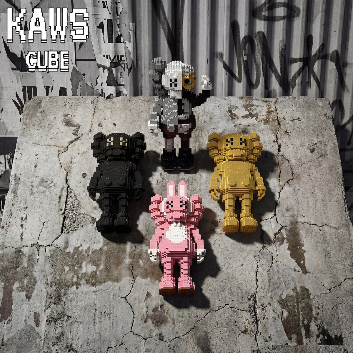 カウズ  KAWS Companion PINK： Nanoblock  ナノブロック「220mm」251225-6
