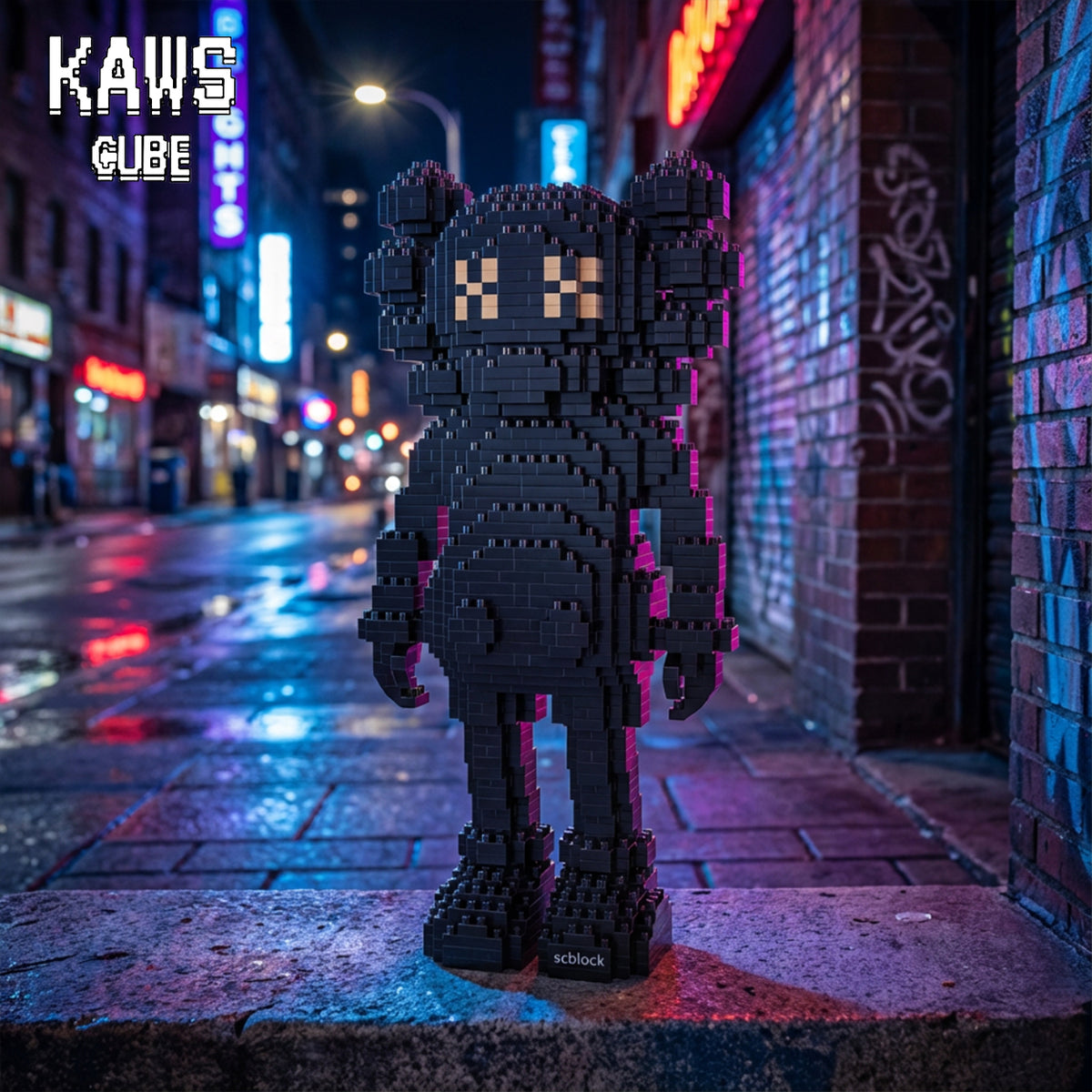 カウズ  KAWS Companion Black： Nanoblock  ナノブロック「220mm」251224-7